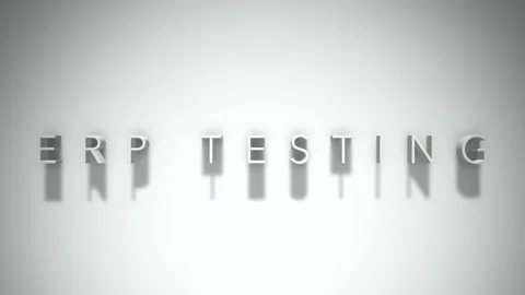 Erp testing 3D title animation with shadows on a white background Stock Footage 296892126
