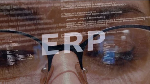 ERP text on background of developer Video stock 106251897