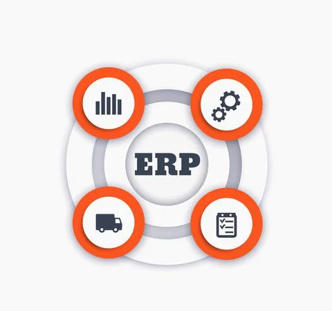 ERP vector infographics Illustrazione stock
