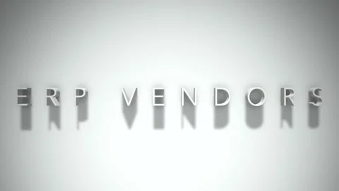 Erp vendors 3D title animation with shadows on a white background Stock Footage 296892258
