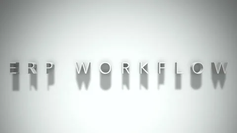 Erp workflow 3D title animation white text on a white background Stock Footage 299380415