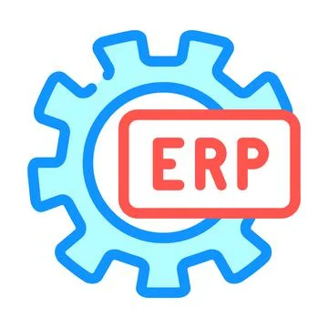 Erp working processing color icon vector illustration Stock Illustration