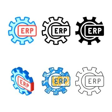 Erp working processing color variations icon vector イラスト素材