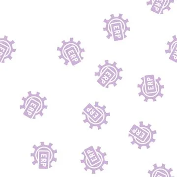 Erp working processing glyph vector seamless pattern Stock-Illustration