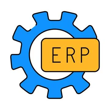 Erp working processing icon color illustration Stock Illustration