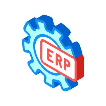 Erp working processing isometric icon vector illustration Ilustración de archivo