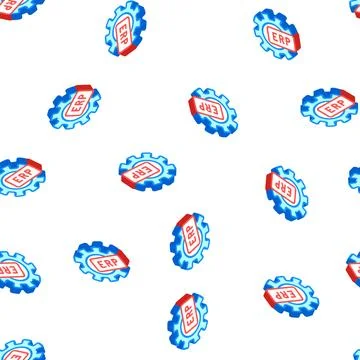 Erp working processing isometric icon seamless pattern Ilustración de archivo