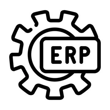 Erp working processing line icon vector illustration Stock Illustration