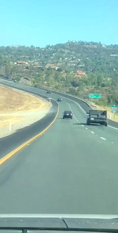 Erratic Driver Crashes Into Side of Hill, Alpine, California, USA - 22 Jun 2018 Stock Footage 205236605