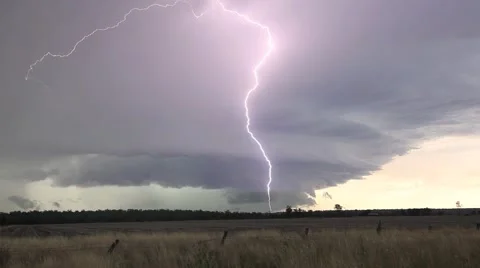 Erratic Lightning during severe storm near Moree 10 Stock Footage 50062404