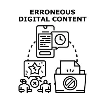 Erroneous digital content identifying misinformation and fake news Stock Illustration