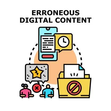 Erroneous digital content identifying misinformation and fake news Stock Illustration