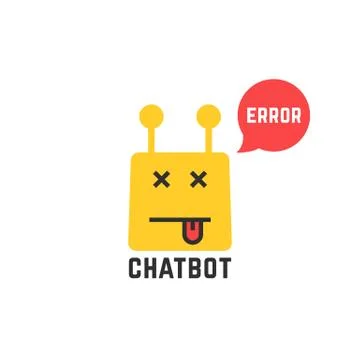 Erroneous yellow chatbot icon on white Illustration
