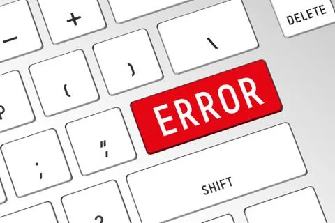 Error - 3D computer keyboard Stock Illustration