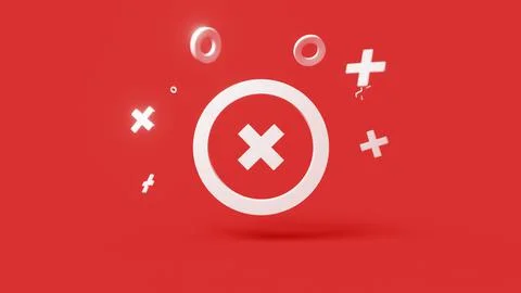 Error 3d icon on a simple red background 4k Stock Illustration