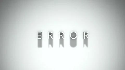 Error 3D title animation with shadows on a white background Stock Footage 296518734