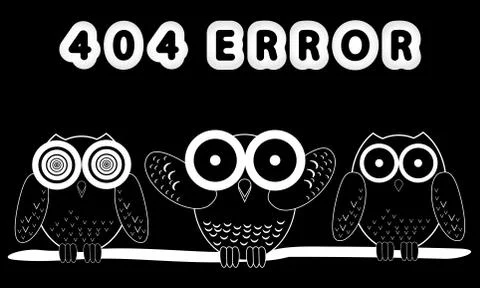 Error 404 and owls 库存插图