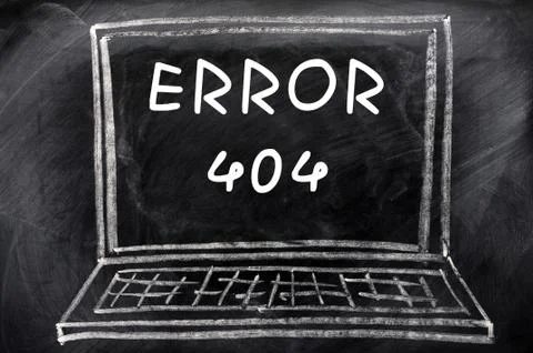 Error 404 on a blackboard background Stock Photos