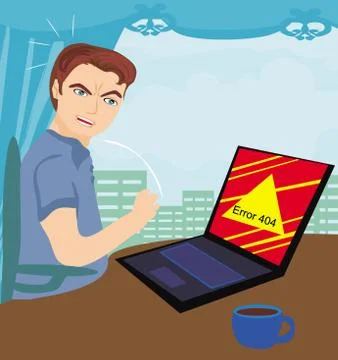 Error 404 - computer bug at work Stock Illustration