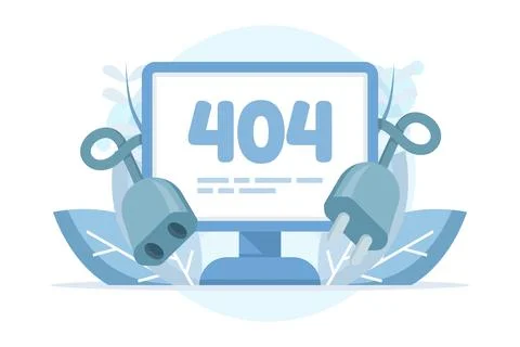 Error 404 Concept, Page Not Found Concept, Error 404 on Monitor Screen Icon. Stock Illustration