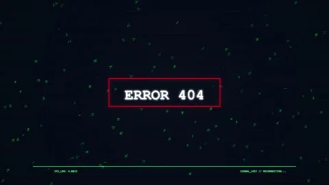 Error 404 Digital Error 404 message animation Stock Footage 336853857