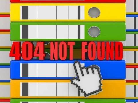 Error 404. File not found. Binders. 3d Error 404. File not found. Binders.... Stock Photos