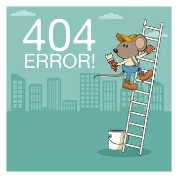 Error 404 with funny mouses cartoon Stock Illustration