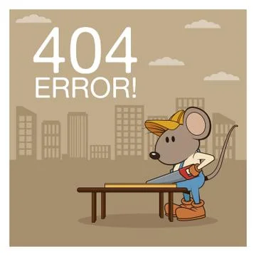 Error 404 with funny mouses cartoon Stock Illustration