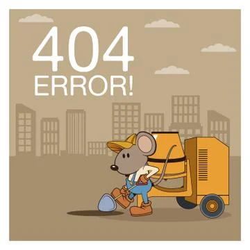 Error 404 with funny mouses cartoon Stock Illustration