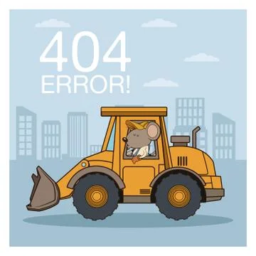 Error 404 with funny mouses cartoon Stock Illustration
