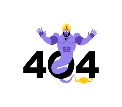 Error 404. Genie surprise. Page not found template for web site. Arabic mag.. イラスト素材