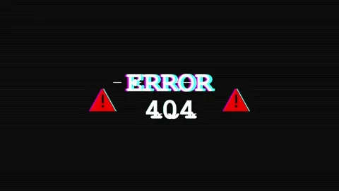 Error 404 glitch screen with digital distortion and signal noise effect Stock Footage 345100376