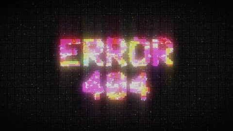 ERROR 404. Glitch Text. 404 Error inscription on digital screen Stock Illustration