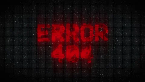 ERROR 404. Glitch Text Animation. 404 Error inscription on digital screen Stock Footage 233015351
