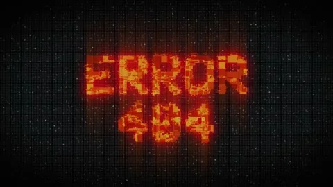 ERROR 404. Glitch Text Animation. 404 Error inscription on digital screen Stock Footage 233015531