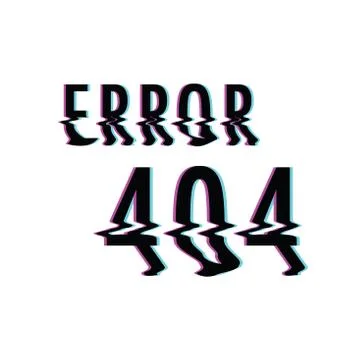 Error 404 glitch text Illustrazione stock