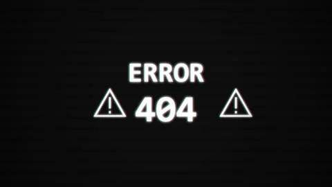 Error 404 Glitch with warning icons Stock Footage 336853750