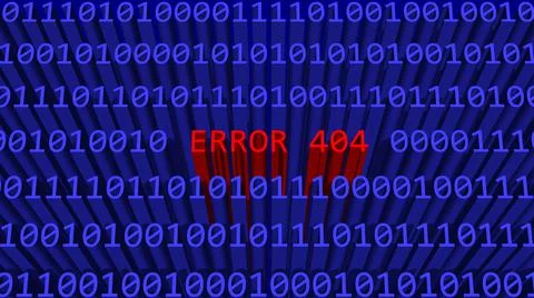 ERROR 404 - lettering in red shown as part of a abstract graphic binary code イラスト素材