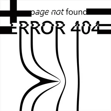 Error 404 message.Failure webpage banner.Glitch illustration. Stock Illustration