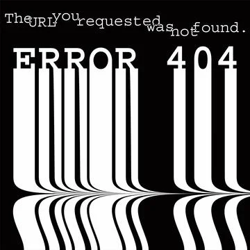 Error 404 message.Failure webpage banner.Glitch illustration. 스톡 일러스트