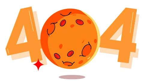 Error 404 Missing Page with Orange Planet and Broken Website Concept Stock Footage 342722383