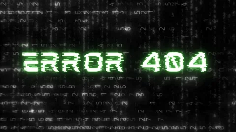 ERROR 404 Neon Glitch 4K Digital Background Stock Footage 332890404