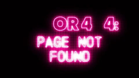 Error 404 Neon Sign Overlay Glowing Text Animation Stock Footage 306667040