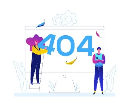 Error 404 page - flat design style colorful illustration Stock-Illustration