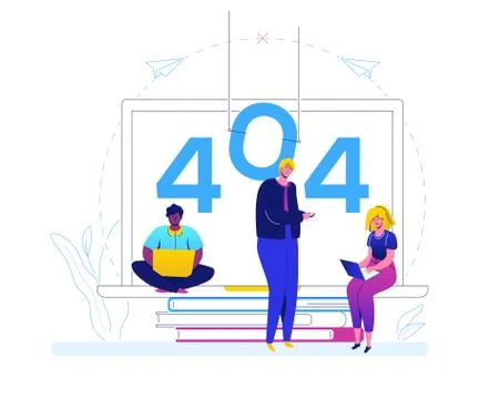 Error 404 page - flat design style colorful illustration Stock Illustration