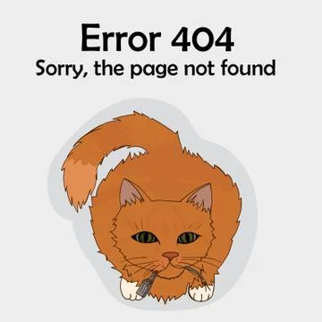 Error 404 page not available. Cat broke the cord. Vector イラスト素材