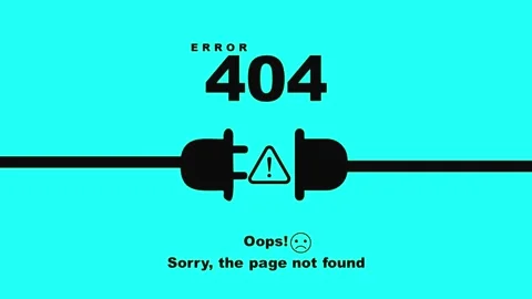 Error 404 Page not found animation video Stock Footage 283461209