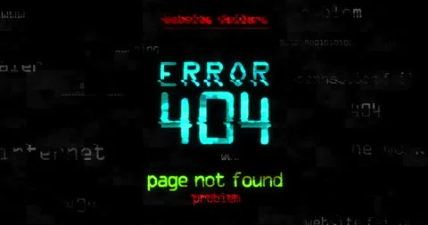 Error 404 page not found symbol seamless loop Stock Footage 302370139