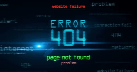 Error 404 page not found symbol seamless loop Stock Footage 302370393