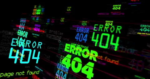 Error 404 page not found symbol seamless loop Stock Footage 302673668